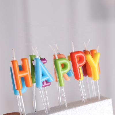 China Cake Topper Multi Colored Happy Birthday Letter Candles Cake Topper Party Cupcake Candle Shaped Alphabet Candles Unisex for sale