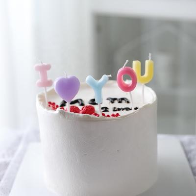 China Cake Topper Chic Happy Birthday Metallic Letter Candle Cake Multicolor LOVE Candle for sale