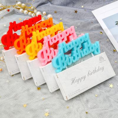 China Cake Topper Letter Hot Sale Metallic Color Birthday Candles Happy Birthday Candles Cake Topper Rose Gold Silver Black Pink for sale