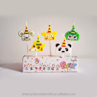 China Cake Topper Zodiac Cute Mini Animals Cartoon Happy Birthday Candles Cake Toppers For Paradise Jungle Animal Party, for sale