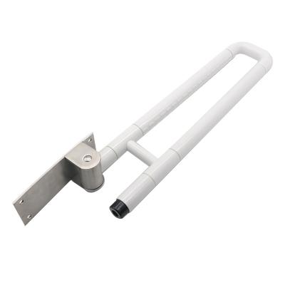 China Supports up to 300 lbs. OEM Plastic Nylon Folding Grab Bars for Disabled Toilet Grab Bars Bathroom Floor Railings for Elderly for sale