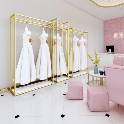 China Customized fashion wedding dresses boutique display furniture wedding dress display rack for clothing store 120*40*200cm; 60*40*220cm; 150*40*220cm; for sale