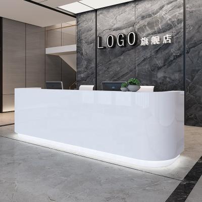 China Modern luxury garment store round commercial checkout counter boutique retail store checkout counters for sale