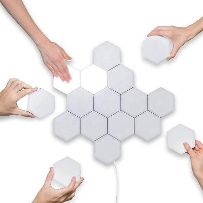 China DIY Quantum Residential Lamps, Hexagonal Creative Assembly Geometry LED Night Light Smart Touchscreen Wall Lamp Dimmable Lighting for sale