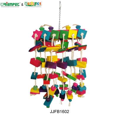 China ORIENPET and OASISPET Wooden Sustainable Block Bird Toy JJFB1602 Pet Toys for sale