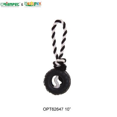 China ORIENPET and OASISPET Viable Rubber Dog Chew Toy with Rope OPT62647 Pet Toys Pet Products for sale