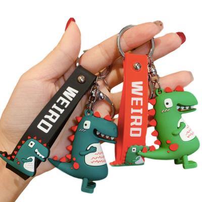 China Good Price AK-05 Handsome Dinosaur Key Chain 3D Cute Aanimated Keychains Soft PVC Rubber Key Chains for sale