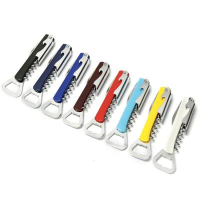 China The latest multifunctional maker corkscrew and wine opener design wine corkscrew colorful bottle opener for sale