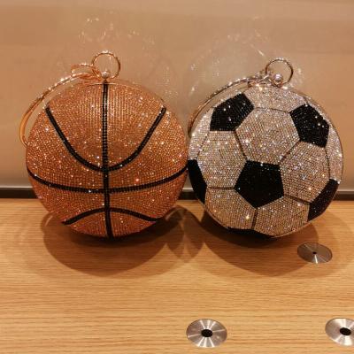 China Daily Party 2021 Customize High Quality Rhinestone Basketball Purse Football Purse For Jewelry Collection Bag for sale