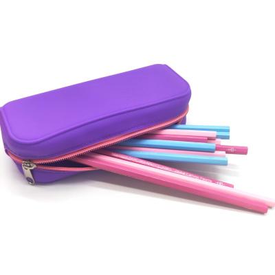 China Schools & Offices wholesale factory colorful student pencil case silicone pencil bag for kids for sale