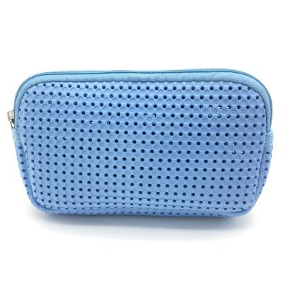 China Waterproof Decorative Durable EVA SILICONE Customized Glitter Pouch Women Make Up Bag For Cosmetics for sale