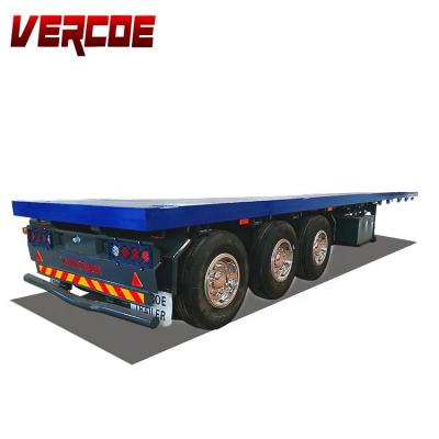 China Flatbed Truck Trailer Chassis Trailers For Carrying 20ft 40ft Container And Other Dry Bulk Cargo for sale