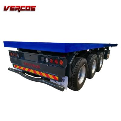 China Flatbed semi trailer 40ft flatbed trailer 3 axle 20ft truck trailer 40 ft for saudi price for sale