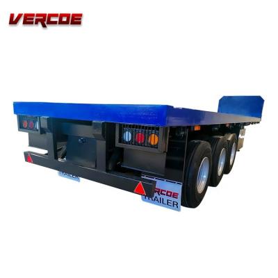 China China Factory Tri Axle Low Bed Truck Trailer Flatbed Trailer For Sale for sale