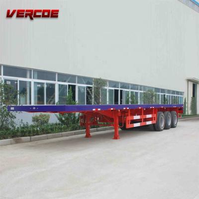 China Truck Trailer Vercoe Trailer 3 Axle Semi Trailer Flatbed Axles 40ft Trailer for sale