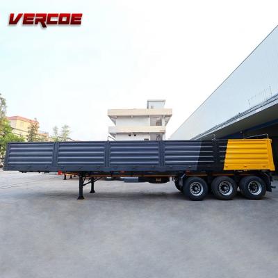 China Cheap Semi Truck Trailer Factory Price 3 Axle 40Ft 40Ton 60 Ton Cargo Fence Side Wall Trailer For Sale for sale