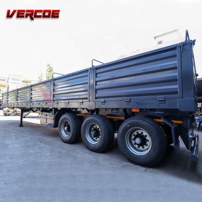 China Semi Truck Trailer Vercoe Factory 3Axle 40 Ton Cargo 60 Ton Side Wall Enclosed Truck Trailer for sale