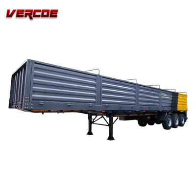 China 3 Axle Truck Trailer Customized Logo 30-80 Ton Fence Cargo Carrier Sidewall Semi Trailer Truck for sale