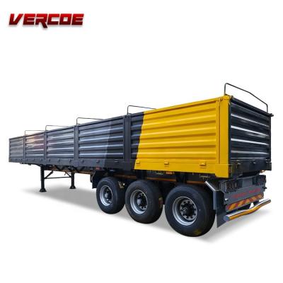 China New Truck 3Axle 4 Axle Cargo Semi Trailer With Trailer Side Wall for sale