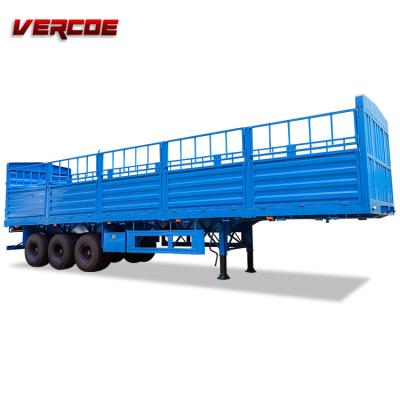 China Factory Wholesale Price 3 Axle 40 Ton Transport Animal Green Fence Stake Cargo Semi Trailer Truck Trailer for sale