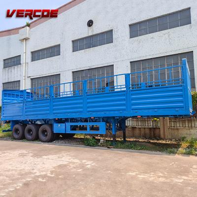 China Good Quality Semi Cargo Truck Trailer 3axle 20ft Side Well Link Full Barrier for sale