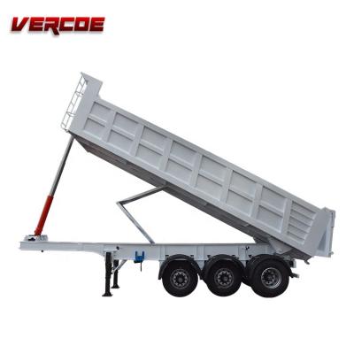 China Vercoe 3 Axle Tipper Farm Round Body Tipper Trailer Dump Truck Trailer for sale