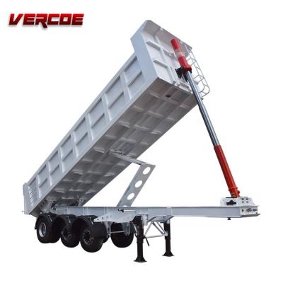 China Truck Trailer Vercoe 3 Axles Tipper Semi Trailer Hydraul Cylind Rear Dump Trailer for sale