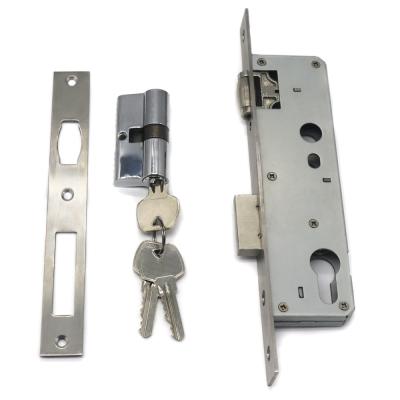 China Aluminum Door Security Key Window/Sliding Opening Stainless Steel 3585mm Mortise Door Roller Lock Body With 60mm Cylinder for sale