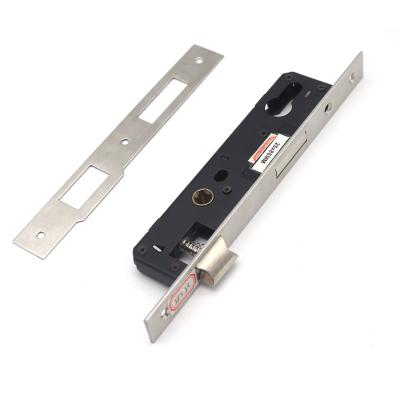 China Stainless steel plate+iron 40mm body closed back iron body 2.5mm thickness stainless steel pplate 2585 mortise door lock body for sale