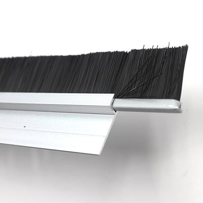 China Modern Hotel Garage Door H Style Aluminum Alloy Door Seal Strip Bottom Windproof Brush for sale