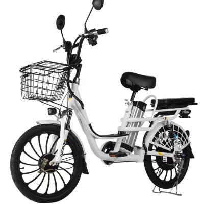 China Carbon Steel 48v Rear Drive Motor Battery Operated Lithium 2 Two Wheel Fat Tire Cargo Electric Bike for sale