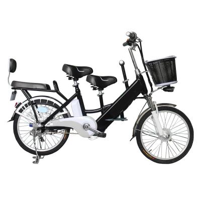 China New Three 3 Seater 48V Steel Adult Triple Electric i Ladies Bike With Baby Seat For Sale for sale