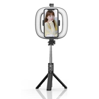 China Fold Extendable Handheld with Wireless Remote Shutter LED Ring Light with Tripod Stand for Live Streaming Video Vlogging for sale