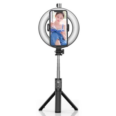 China 6inc Fold Fill Light Multifunctional Desktop Beauty Live Ring Light Selfie Stick Tripod With Wireless Remote for sale