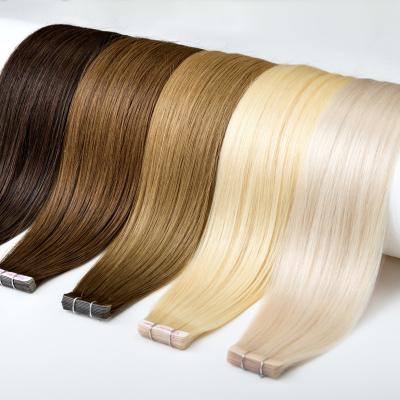 China Natural & Healthy & Smooth Superior Hair Factory Wholesale  russian 100% virgin human hair tape-in extensions ready to ship for sale