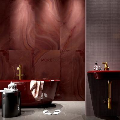 China Large Format 800x1600 Modern Red Bathroom Porcelain Tile for sale