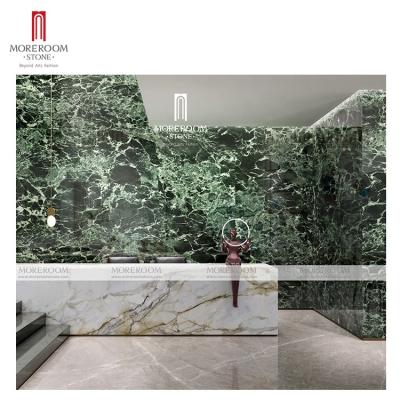 China Offers some real effect of natural onyx with natural vein Aosta green marbled tiles for sale