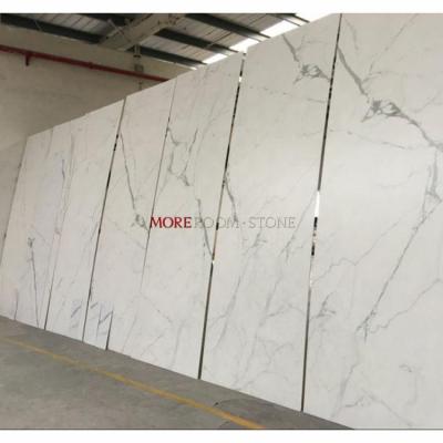 China Offering the real effect of natural onyx with large size wall natural thin white marble floor porcelain calcutta vein 1000x3000 3mm thickness ceramic tiles for sale