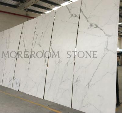 China Offers real effect of natural onyx with MOREROOM 3000*1000 Matt Calacatta Ultra Thin Tiles Vein Natural STONE Porcelain White Marble Polished Tile for sale