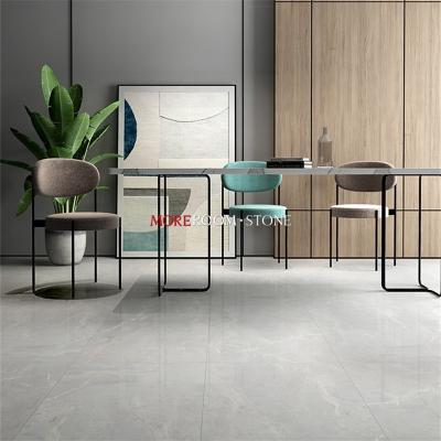 China Modern Style Modern Home Office Design Light Gray Marble Look Large Floor Tiles for sale