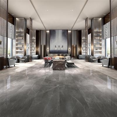 China Glazed Metallic Tiles Star Luxury Hotel Resort Lobby Living Room Dark Gray Porcelain Stone Tile For Flooring for sale