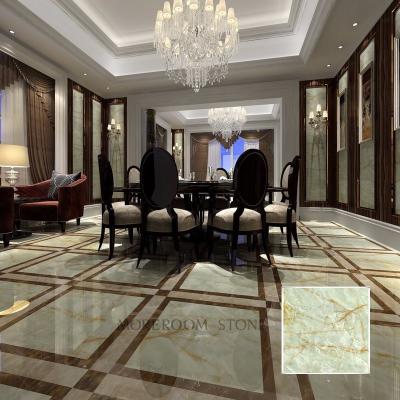 China Glazed Metal Tiles Green Jade Marble Stone Tiles Porcelain 800x800 600x1200 Interior Wall and Floor Design for sale