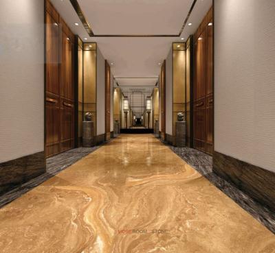 China Rustic Stone Tiles MOREROOM STONE Yellow Onyx Marble Stone Look Glazed Vitrified Porcelain Tile 1200x600 for sale