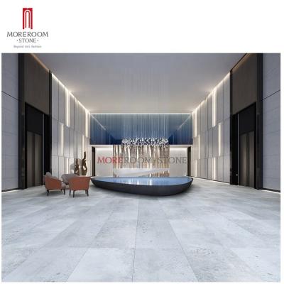 China Rustic STONE Design Gray Terrazzo Look Porcelain Tiles Non-Slip Lobby Flooring Tiles MOREROOM for sale