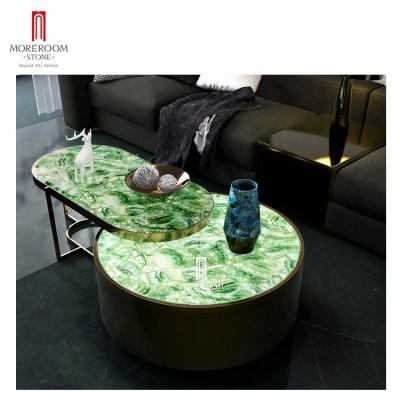 China Modern Green Onyx Fluorite Stone Slab For Bathroom for sale