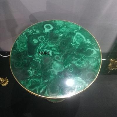 China Bar Counter / Countertop / Green Round Malachite Gemstone Vanity Table Top for sale