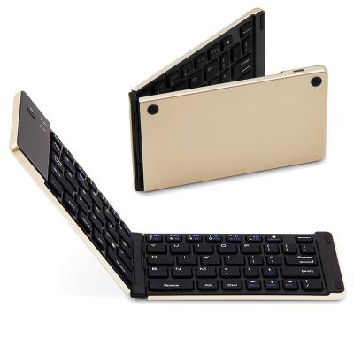 China Wireless BT 3.0 Wireless Folding Tablet Keyboard for IOS Android Phone Windows Tablet Keypad with Touchpad for sale