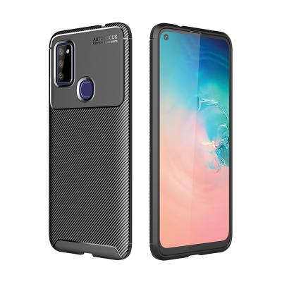 China Anti-Drop Shockproof Carbon Fiber Back Phone Case For Samsung M51 Frosted Concise TPU Smart Phone Protective Case for sale