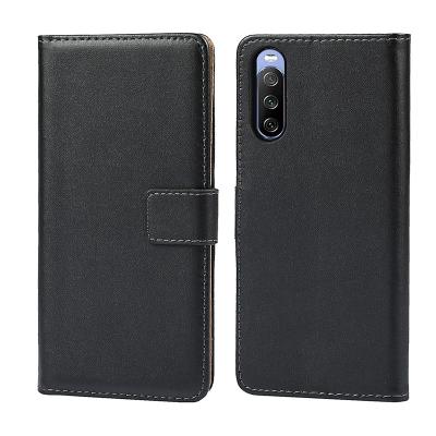 China Slim Shockproof Wallet Case For SONY Xperia 10 Multifunctional Genuine Leather Case III With Magnetic Flip 2 Card Slots And Bill Pocket for sale