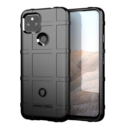 China Anti-skid Shockproof Grid Armor Rugged Shield Phone Case For Google Pixel 5A Soft Silicone Shockproof Cover for sale